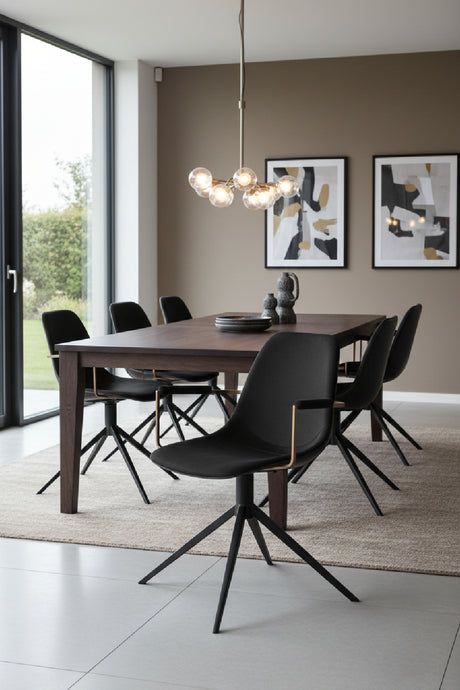   Modern European furniture - Black Leather Swivel Dining Chair - www.oroa.com | Oroa.com