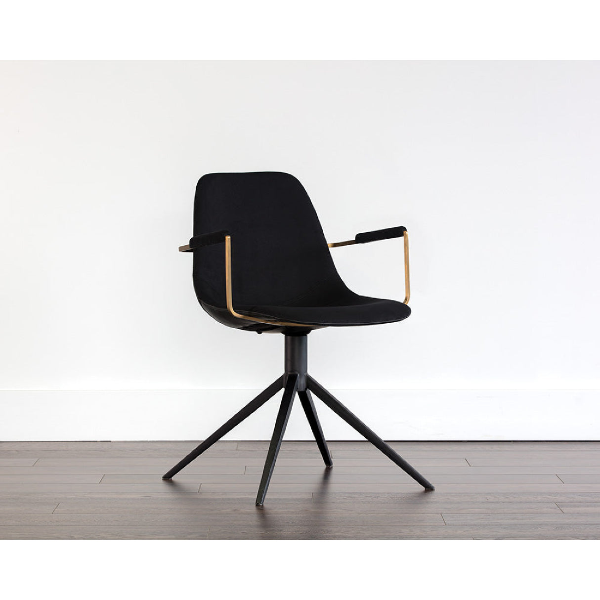   Modern European furniture - Black Leather Swivel Dining Chair - www.oroa.com | Oroa.com