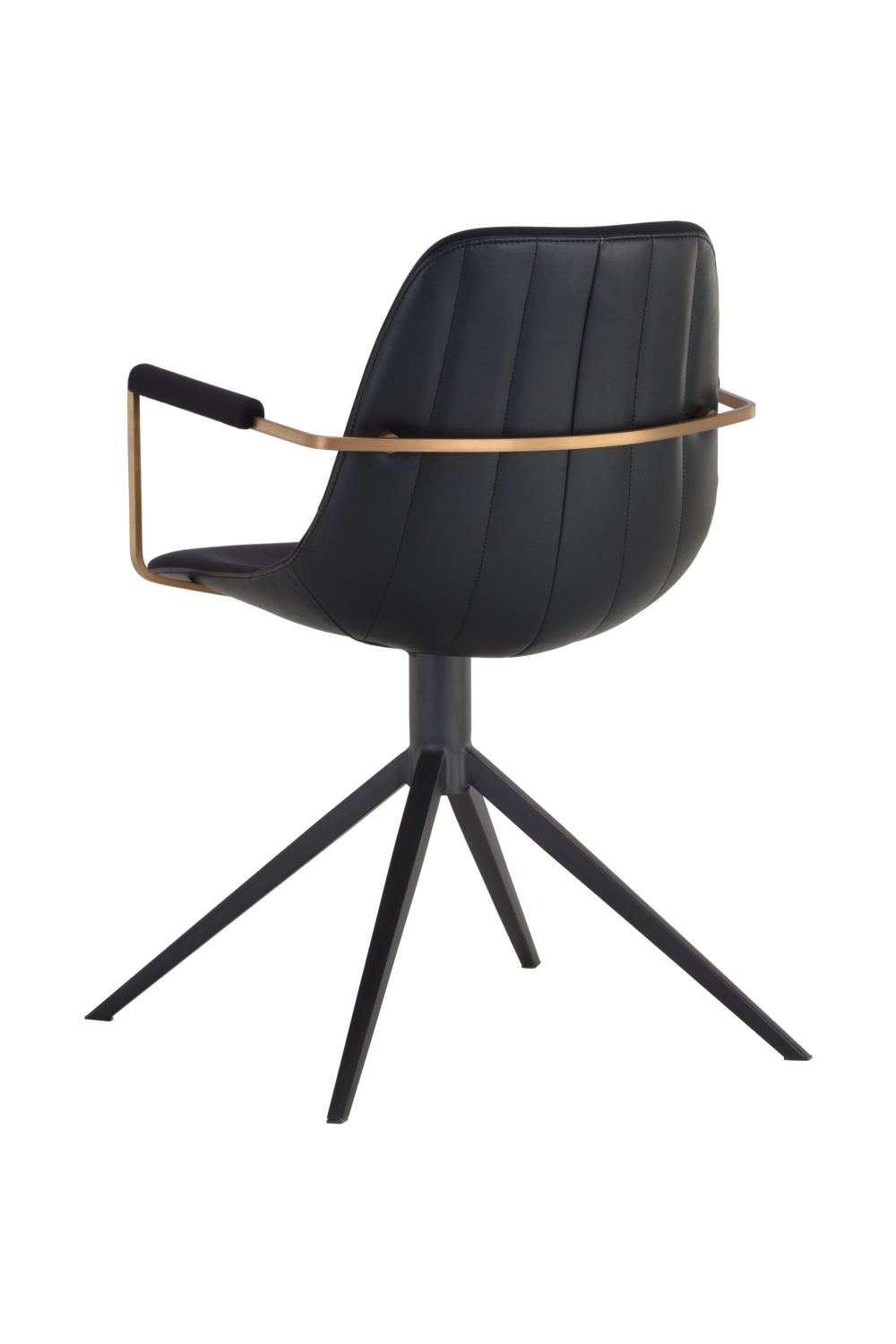   Modern European furniture - Black Leather Swivel Dining Chair - www.oroa.com | Oroa.com