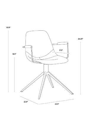   Modern European furniture - Black Leather Swivel Dining Chair - www.oroa.com | Oroa.com