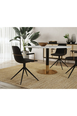  Modern European furniture - Black Leather Swivel Dining Chair - www.oroa.com | Oroa.com