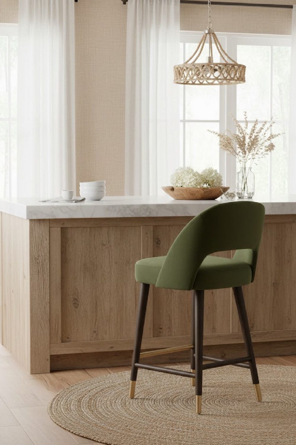   Modern European furniture - Green Cutout-Back Counter Stool - www.oroa.com | Oroa.com
