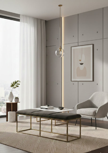   Modern European furniture - Rustic Bronze Frame Bench - www.oroa.com | Oroa.com