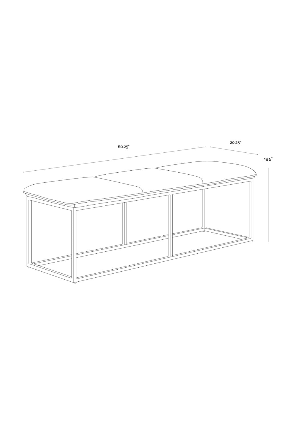   Modern European furniture - Rustic Bronze Frame Bench - www.oroa.com | Oroa.com