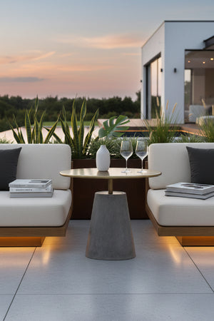   Modern European furniture - Oval Brass Indoor/Outdoor Side Table - www.oroa.com | Oroa.com