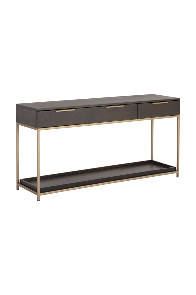 Modern European furniture - Gray Oak 3-Drawer Console Table - www.oroa.com