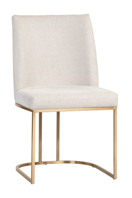   Modern European furniture - Cream Cantilevered Dining Chairs (2) - www.oroa.com | Oroa.com