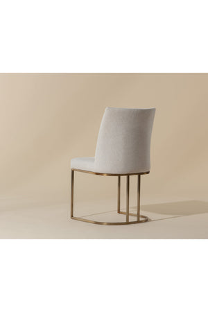   Modern European furniture - Cream Cantilevered Dining Chairs (2) - www.oroa.com | Oroa.com