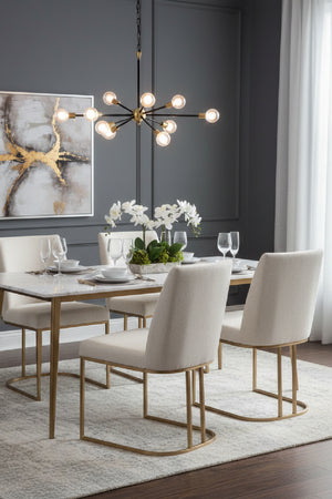   Modern European furniture - Cream Cantilevered Dining Chairs (2) - www.oroa.com | Oroa.com