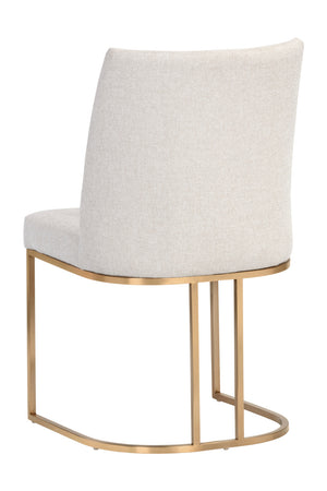   Modern European furniture - Cream Cantilevered Dining Chairs (2) - www.oroa.com | Oroa.com