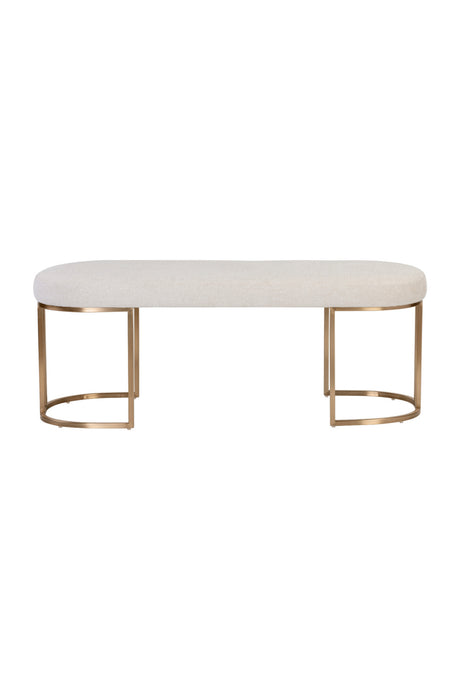   Modern European furniture - Oval Cream Fabric Bench - www.oroa.com | Oroa.com