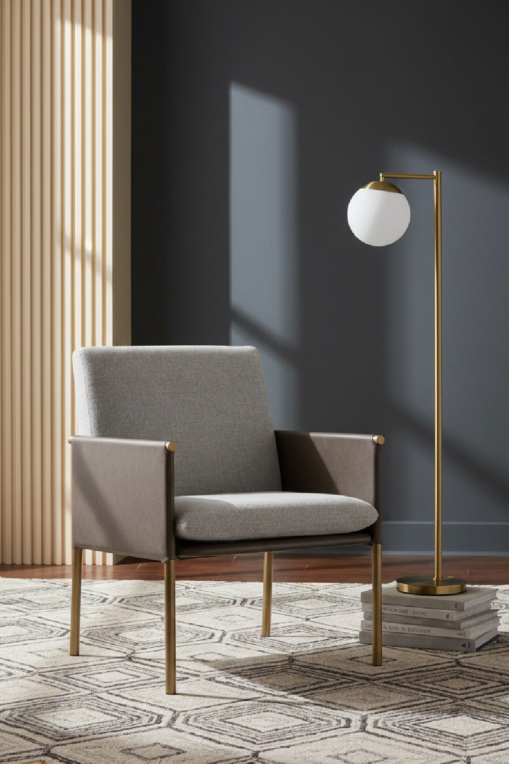   Modern European furniture - Leather Arm Gray Lounge Chair - www.oroa.com | Oroa.com