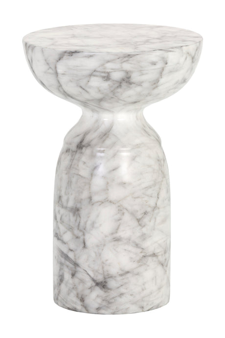   Modern European furniture - Round Marble-Look Indoor/Outdoor End Table - www.oroa.com | Oroa.com
