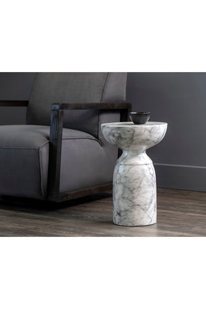   Modern European furniture - Round Marble-Look Indoor/Outdoor End Table - www.oroa.com | Oroa.com