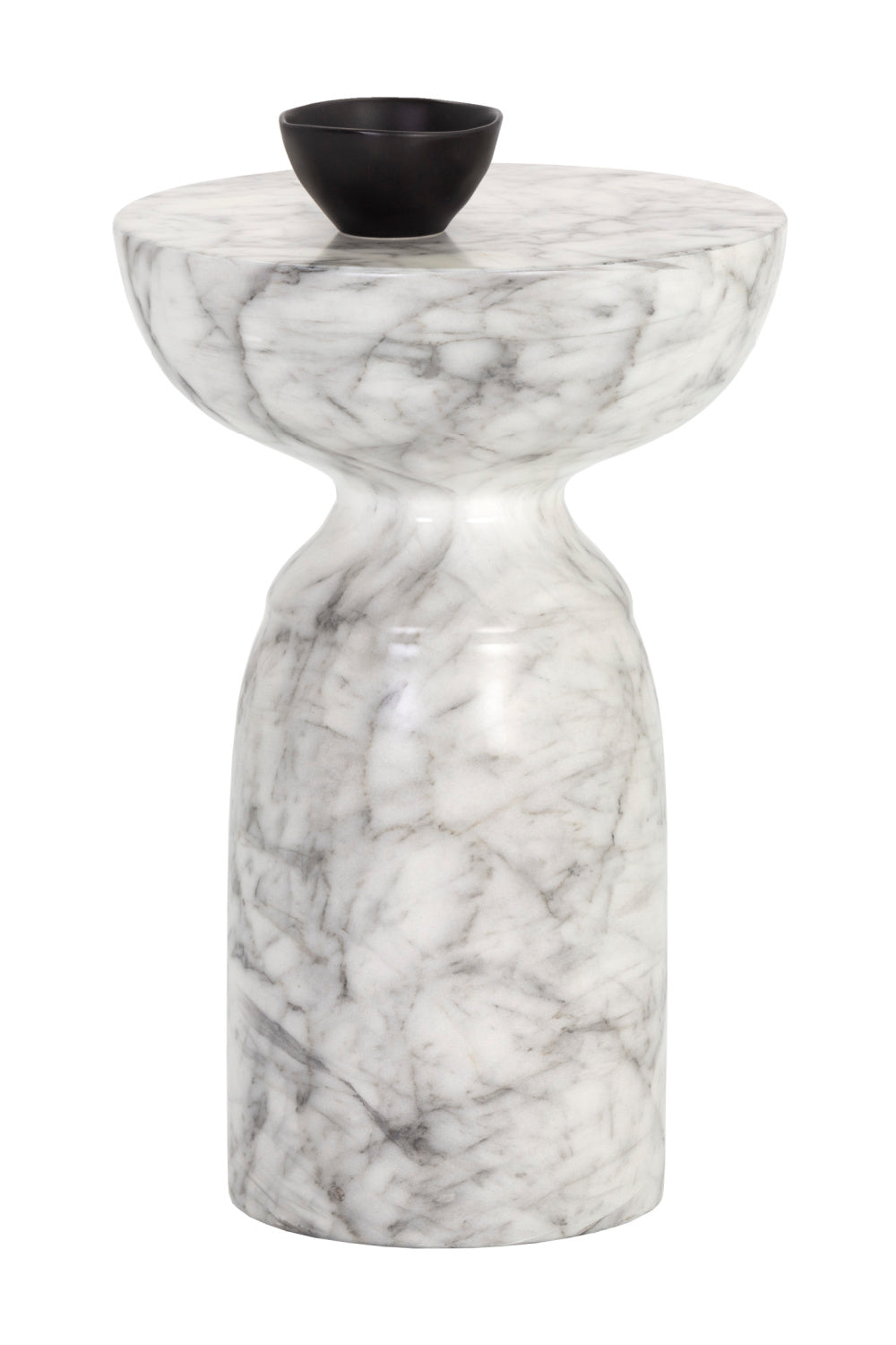   Modern European furniture - Round Marble-Look Indoor/Outdoor End Table - www.oroa.com | Oroa.com