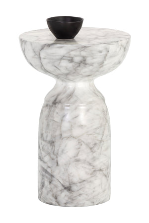   Modern European furniture - Round Marble-Look Indoor/Outdoor End Table - www.oroa.com | Oroa.com