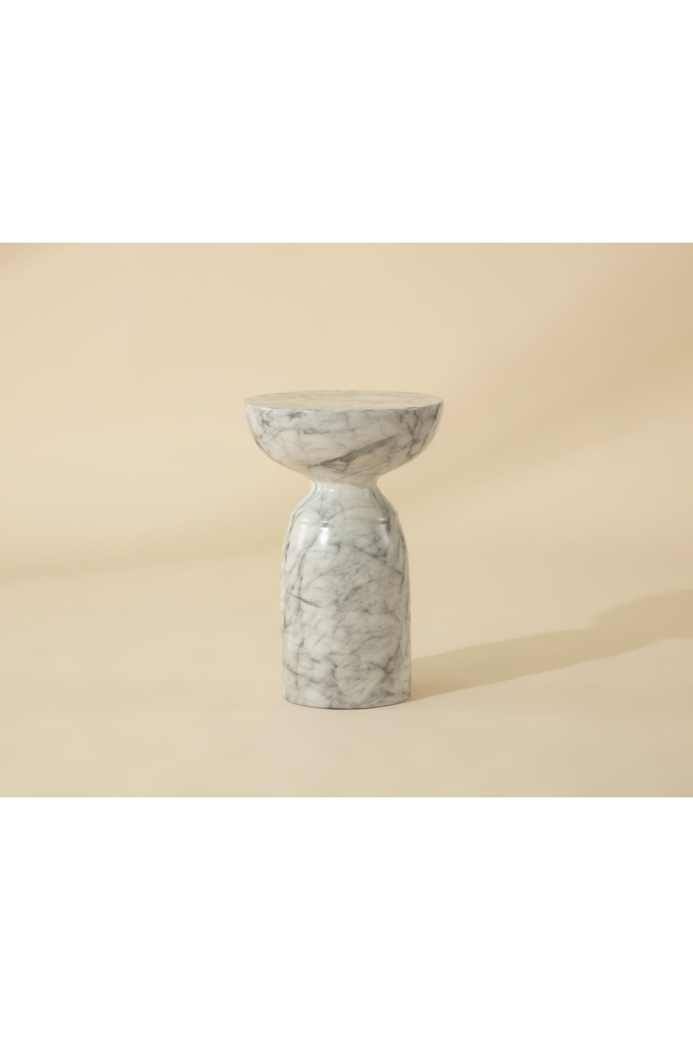   Modern European furniture - Round Marble-Look Indoor/Outdoor End Table - www.oroa.com | Oroa.com