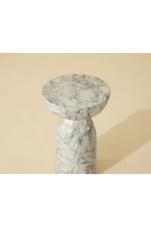   Modern European furniture - Round Marble-Look Indoor/Outdoor End Table - www.oroa.com | Oroa.com