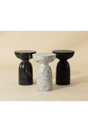   Modern European furniture - Round Marble-Look Indoor/Outdoor End Table - www.oroa.com | Oroa.com