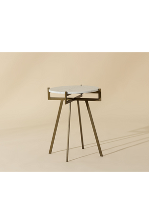   Modern European furniture - Antique Brass Marble End Table - www.oroa.com | Oroa.com