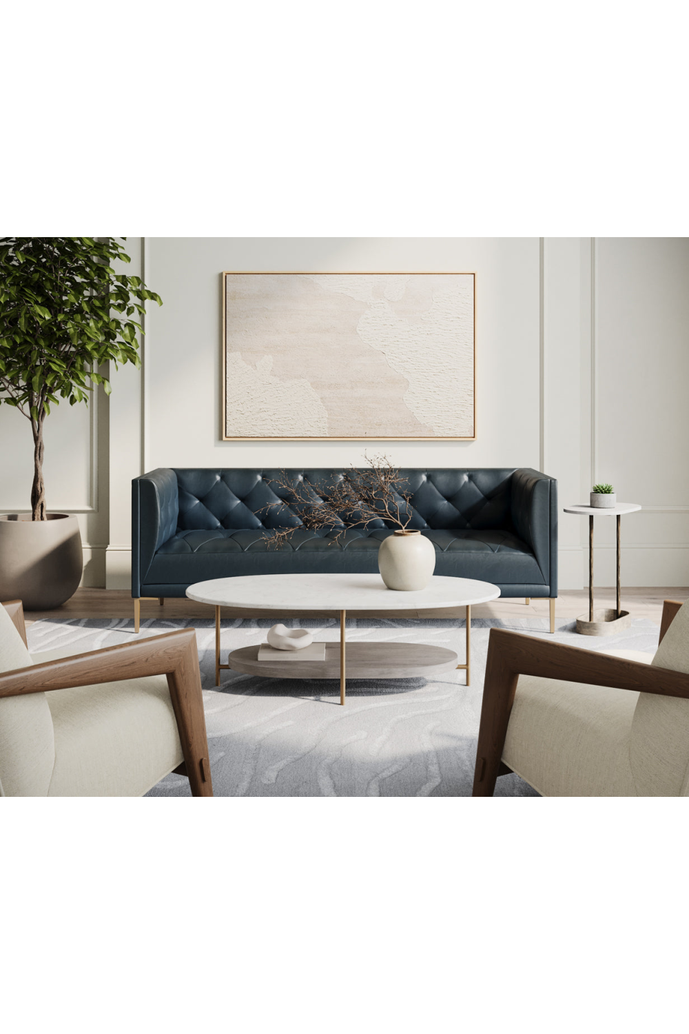   Modern European furniture  Oval White Marble End Table - www.oroa.com | Oroa.com