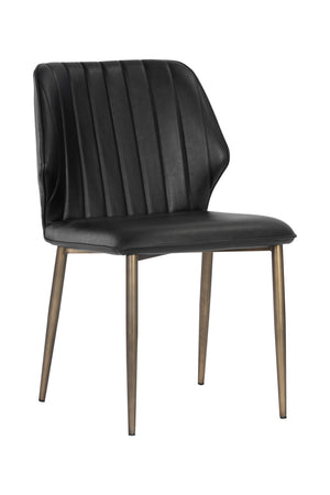   Modern European furniture - Channeled Leather Look Dining Chairs (2) - www.oroa.com | Oroa.com