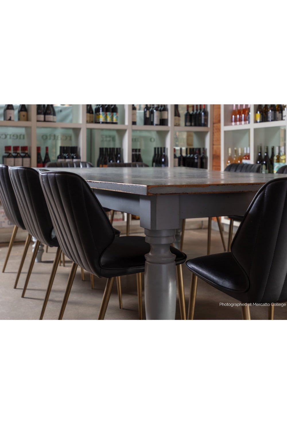   Modern European furniture - Channeled Leather Look Dining Chairs (2) - www.oroa.com | Oroa.com