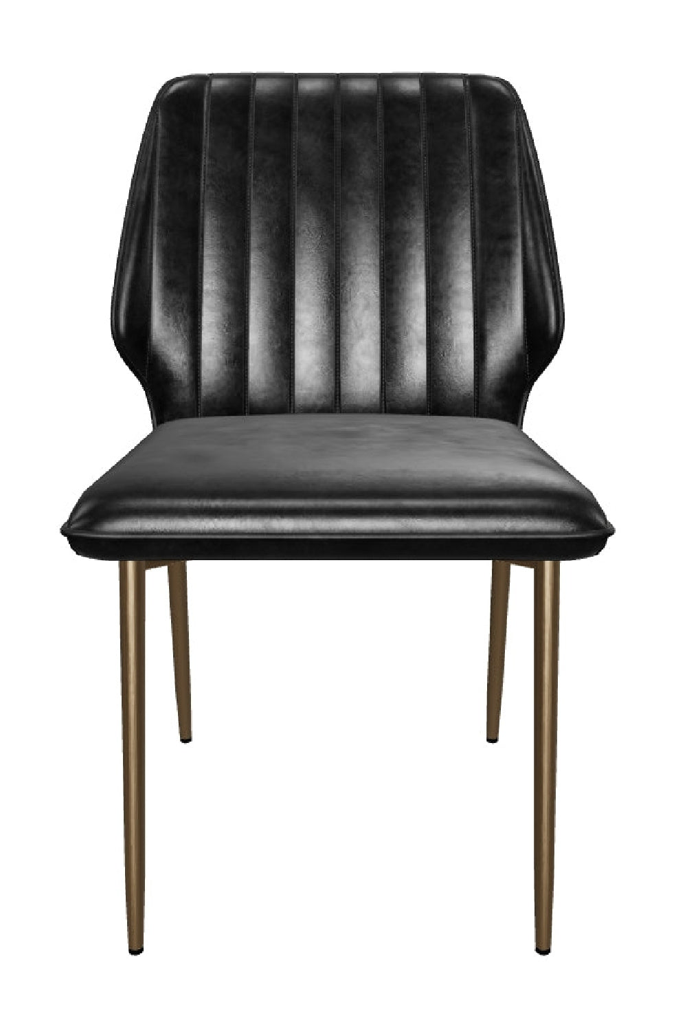   Modern European furniture - Channeled Leather Look Dining Chairs (2) - www.oroa.com | Oroa.com