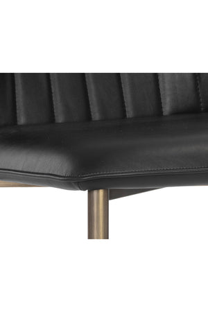   Modern European furniture - Channeled Leather Look Dining Chairs (2) - www.oroa.com | Oroa.com