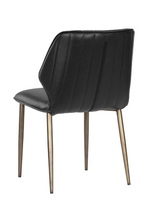   Modern European furniture - Channeled Leather Look Dining Chairs (2) - www.oroa.com | Oroa.com