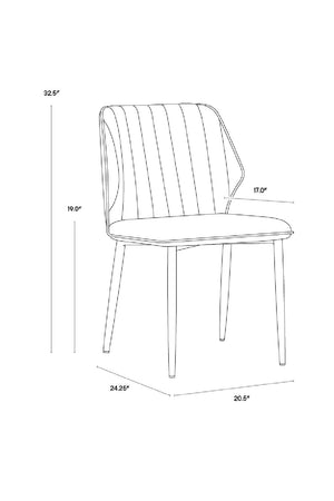   Modern European furniture - Channeled Leather Look Dining Chairs (2) - www.oroa.com | Oroa.com