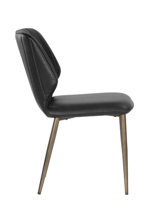   Modern European furniture - Channeled Leather Look Dining Chairs (2) - www.oroa.com | Oroa.com