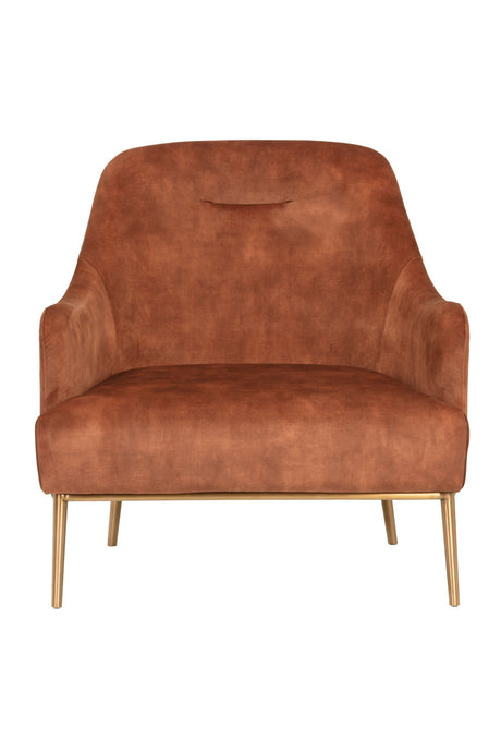   Modern European furniture - Orange Velvet Look Lounge Chair - www.oroa.com | Oroa.com