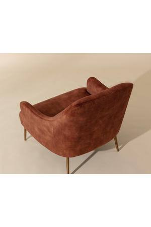   Modern European furniture - Orange Velvet Look Lounge Chair - www.oroa.com | Oroa.com