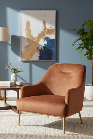   Modern European furniture - Orange Velvet Look Lounge Chair - www.oroa.com | Oroa.com