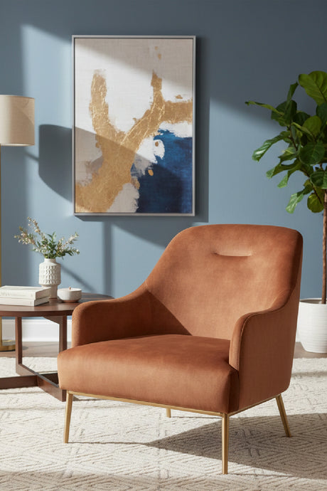   Modern European furniture - Orange Velvet Look Lounge Chair - www.oroa.com | Oroa.com