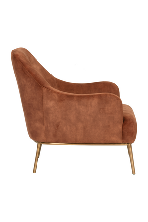   Modern European furniture - Orange Velvet Look Lounge Chair - www.oroa.com | Oroa.com