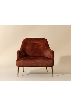   Modern European furniture - Orange Velvet Look Lounge Chair - www.oroa.com | Oroa.com