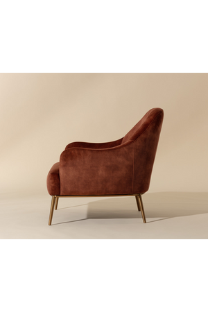   Modern European furniture - Orange Velvet Look Lounge Chair - www.oroa.com | Oroa.com