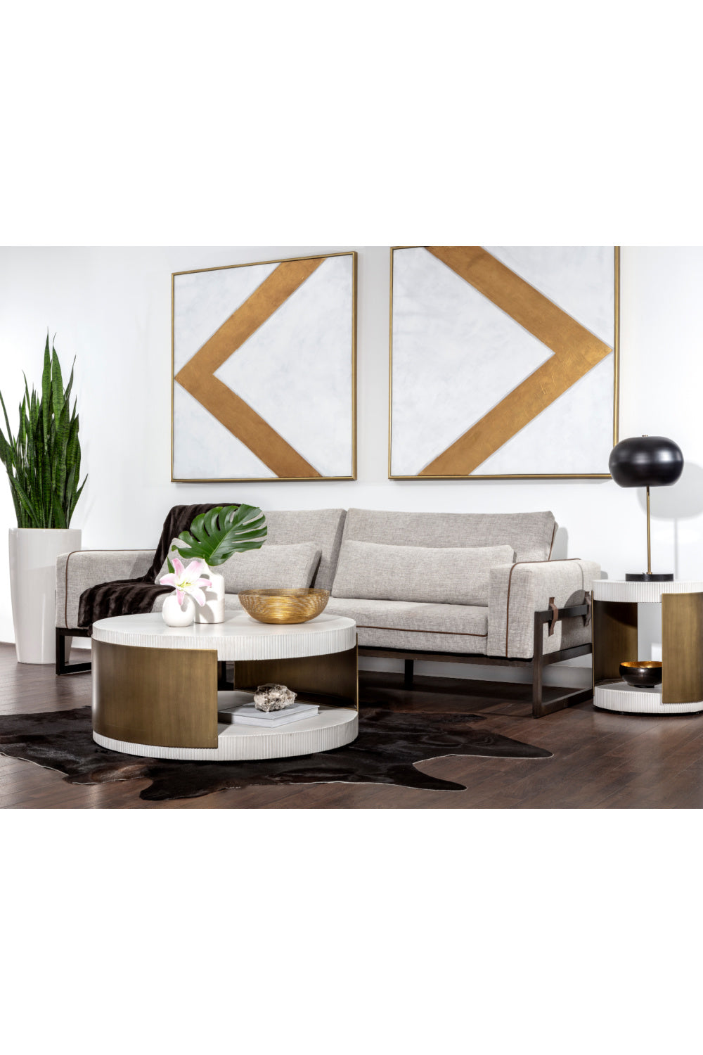   Modern European furniture - White Ridged Indoor/Outdoor End Table - www.oroa.com | Oroa.com