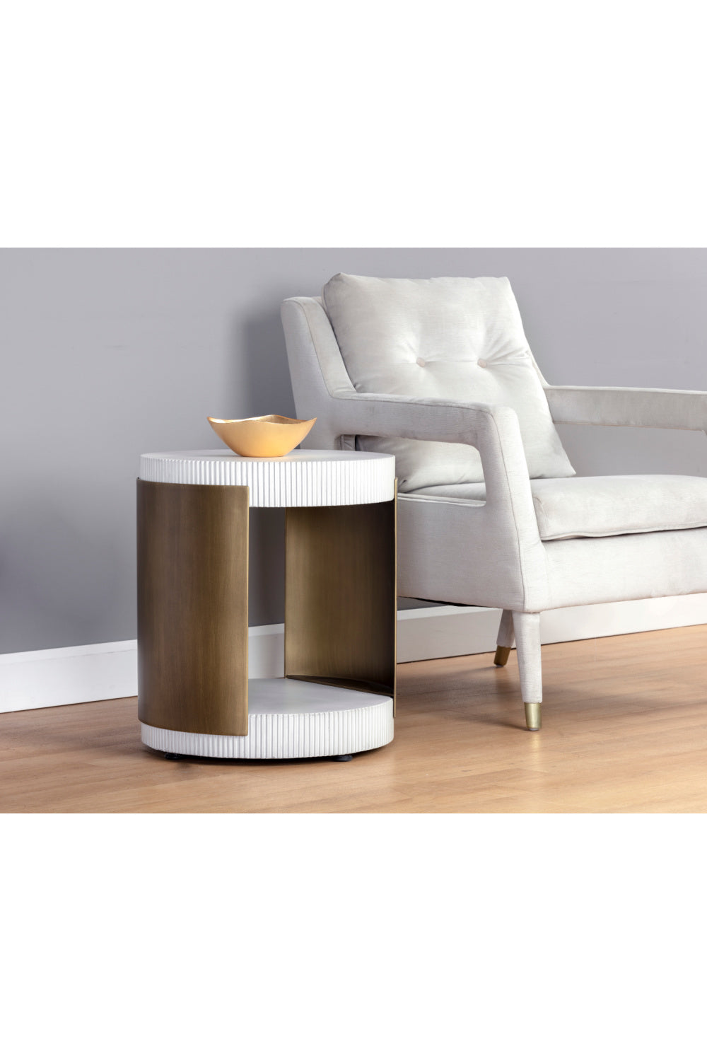   Modern European furniture - White Ridged Indoor/Outdoor End Table - www.oroa.com | Oroa.com