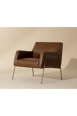   Modern European furniture - Vintage Brown Leather Lounge Chair - www.oroa.com | Oroa.com