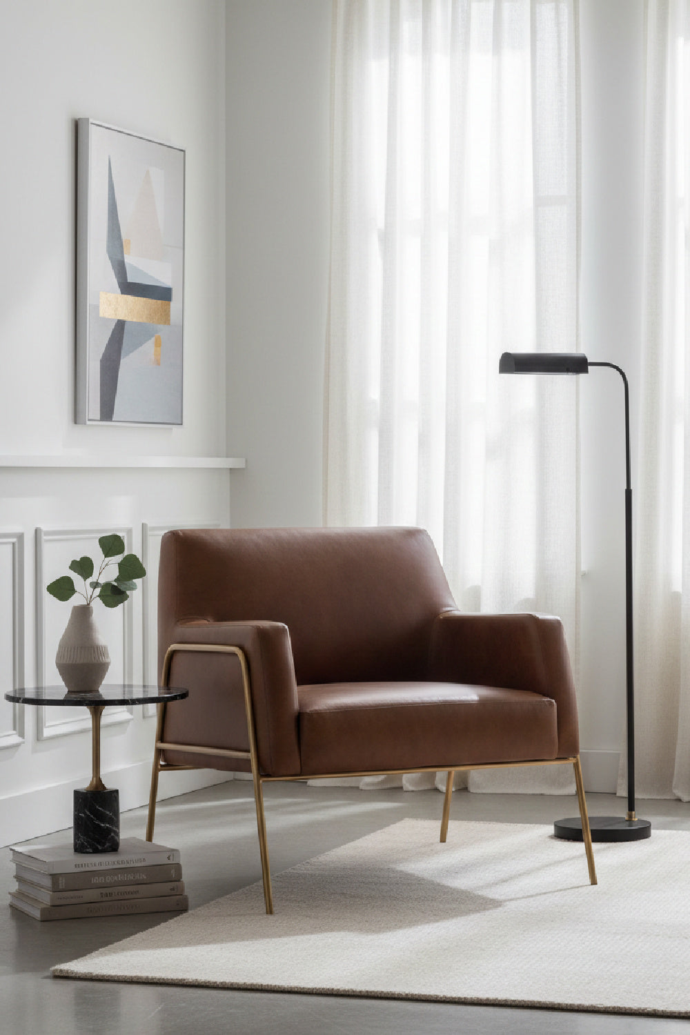   Modern European furniture - Vintage Brown Leather Lounge Chair - www.oroa.com | Oroa.com