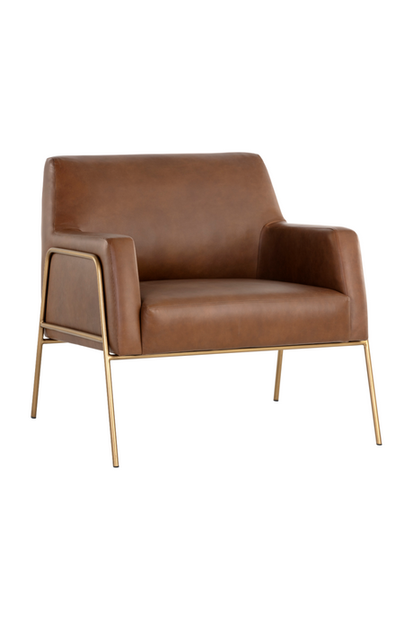   Modern European furniture - Vintage Brown Leather Lounge Chair - www.oroa.com | Oroa.com