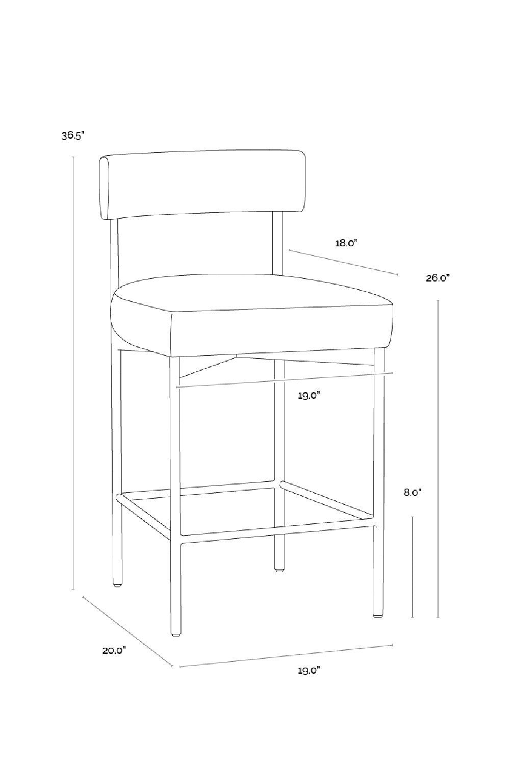   Modern European furniture - Low Back Fabric Counter Stool - www.oroa.com | Oroa.com