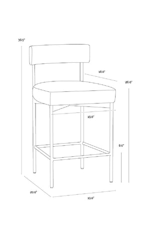   Modern European furniture - Low Back Fabric Counter Stool - www.oroa.com | Oroa.com