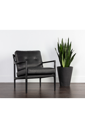   Modern European furniture - Button-Tufted Leather Lounge Chair - www.oroa.com | Oroa.com