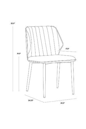   Modern European furniture - Channeled Leather Look Dining Chairs (2) - www.oroa.com | Oroa.com