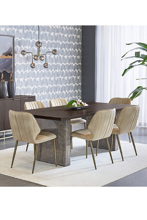   Modern European furniture - Channeled Leather Look Dining Chairs (2) - www.oroa.com | Oroa.com