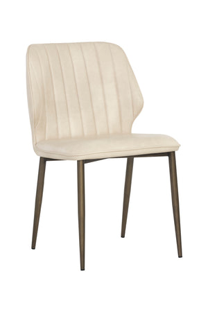   Modern European furniture - Channeled Leather Look Dining Chairs (2) - www.oroa.com | Oroa.com